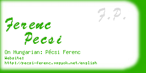 ferenc pecsi business card